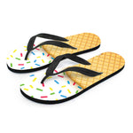 White Ice Cream Melted Print Flip Flops