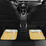 White Ice Cream Melted Print Front and Back Car Floor Mats
