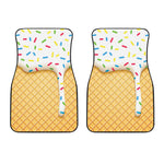 White Ice Cream Melted Print Front Car Floor Mats