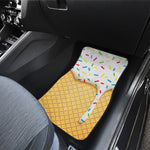 White Ice Cream Melted Print Front Car Floor Mats
