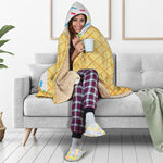 White Ice Cream Melted Print Hooded Blanket