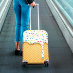 White Ice Cream Melted Print Luggage Cover