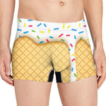 White Ice Cream Melted Print Men's Boxer Briefs