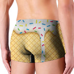 White Ice Cream Melted Print Men's Boxer Briefs