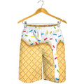 White Ice Cream Melted Print Men's Shorts