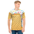 White Ice Cream Melted Print Men's T-Shirt