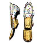 White Ice Cream Melted Print Muay Thai Shin Guard