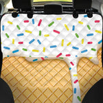 White Ice Cream Melted Print Pet Car Back Seat Cover