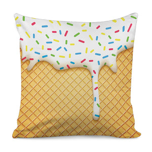 White Ice Cream Melted Print Pillow Cover