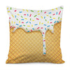 White Ice Cream Melted Print Pillow Cover