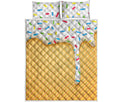 White Ice Cream Melted Print Quilt Bed Set