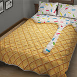 White Ice Cream Melted Print Quilt Bed Set