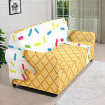 White Ice Cream Melted Print Sofa Cover