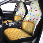 White Ice Cream Melted Print Universal Fit Car Seat Covers