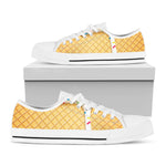 White Ice Cream Melted Print White Low Top Shoes