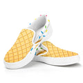 White Ice Cream Melted Print White Slip On Sneakers
