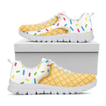 White Ice Cream Melted Print White Sneakers