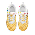 White Ice Cream Melted Print White Sneakers