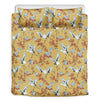 White Japanese Cranes Pattern Print Duvet Cover Bedding Set