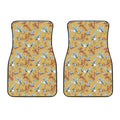 White Japanese Cranes Pattern Print Front Car Floor Mats