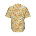 White Japanese Cranes Pattern Print Men's Baseball Jersey