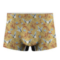 White Japanese Cranes Pattern Print Men's Boxer Briefs