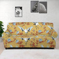White Japanese Cranes Pattern Print Sofa Cover