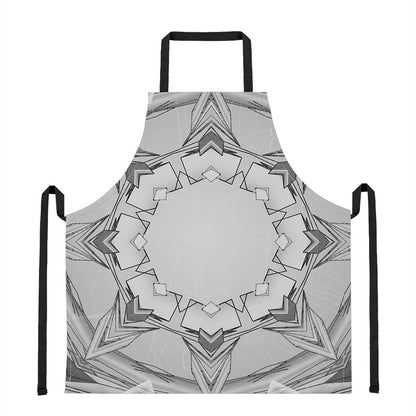 White Kaleidoscope Print Apron