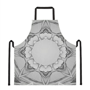 White Kaleidoscope Print Apron