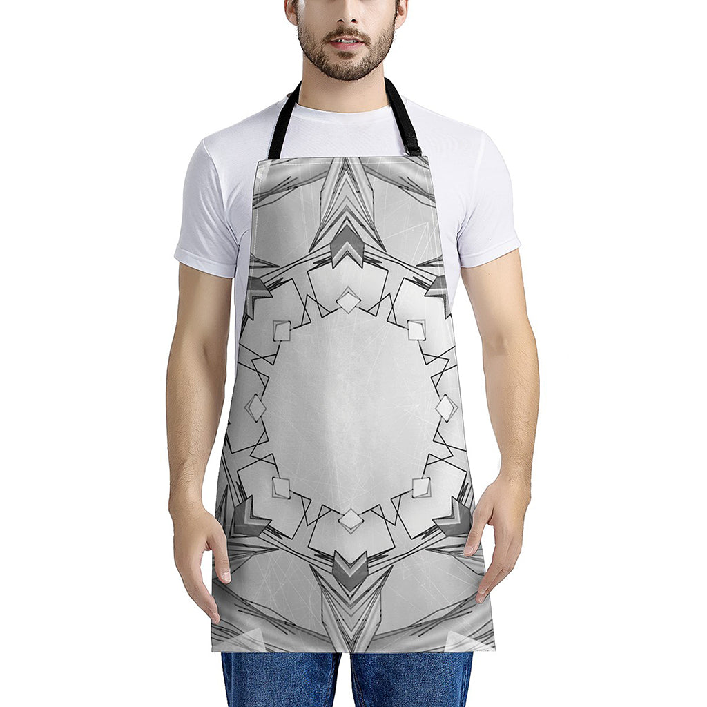 White Kaleidoscope Print Apron