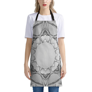 White Kaleidoscope Print Apron