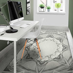 White Kaleidoscope Print Area Rug