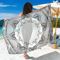 White Kaleidoscope Print Beach Sarong Wrap