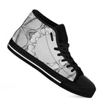 White Kaleidoscope Print Black High Top Shoes