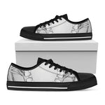 White Kaleidoscope Print Black Low Top Shoes