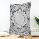 White Kaleidoscope Print Blanket