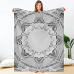 White Kaleidoscope Print Blanket