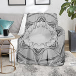 White Kaleidoscope Print Blanket
