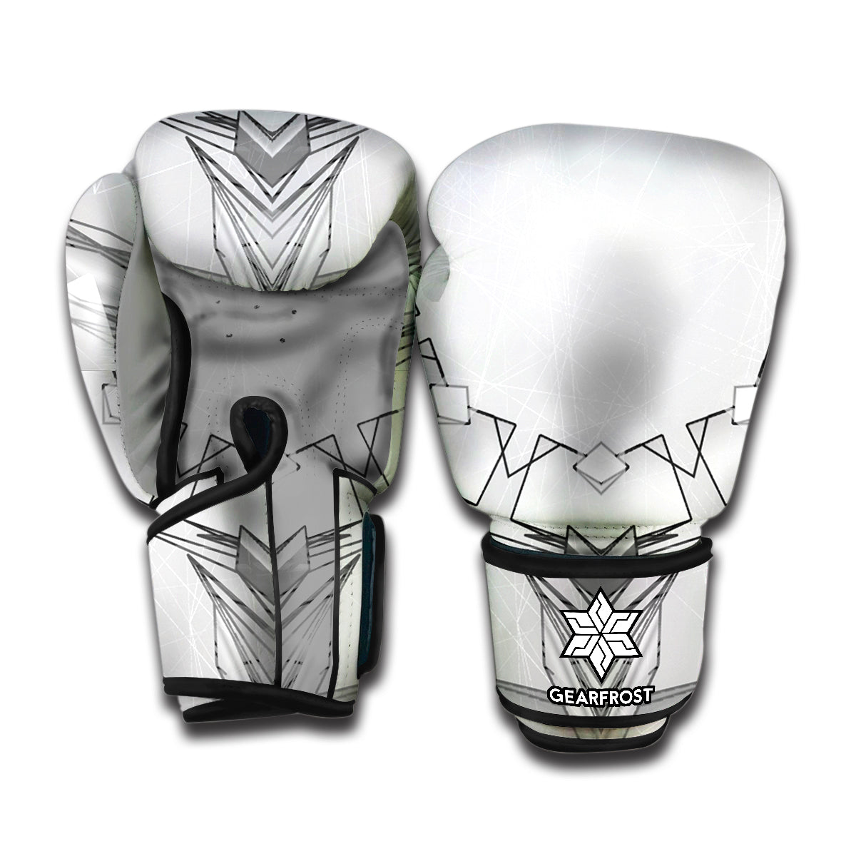 White Kaleidoscope Print Boxing Gloves