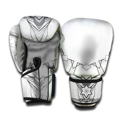 White Kaleidoscope Print Boxing Gloves