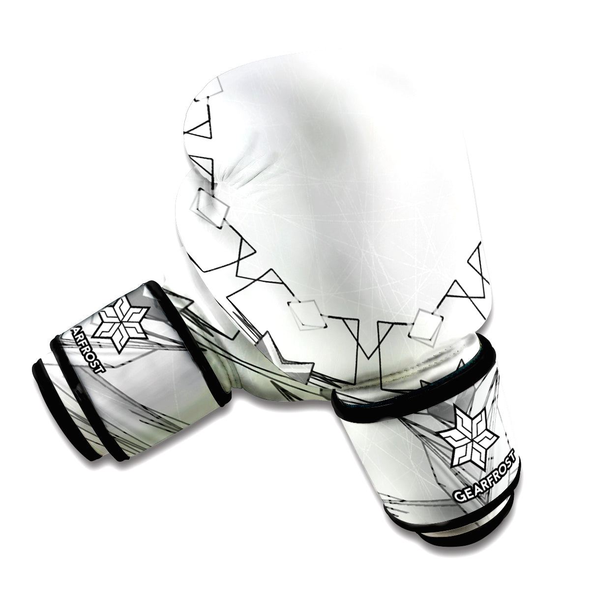 White Kaleidoscope Print Boxing Gloves