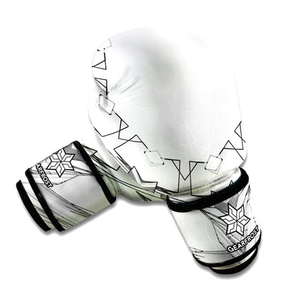 White Kaleidoscope Print Boxing Gloves