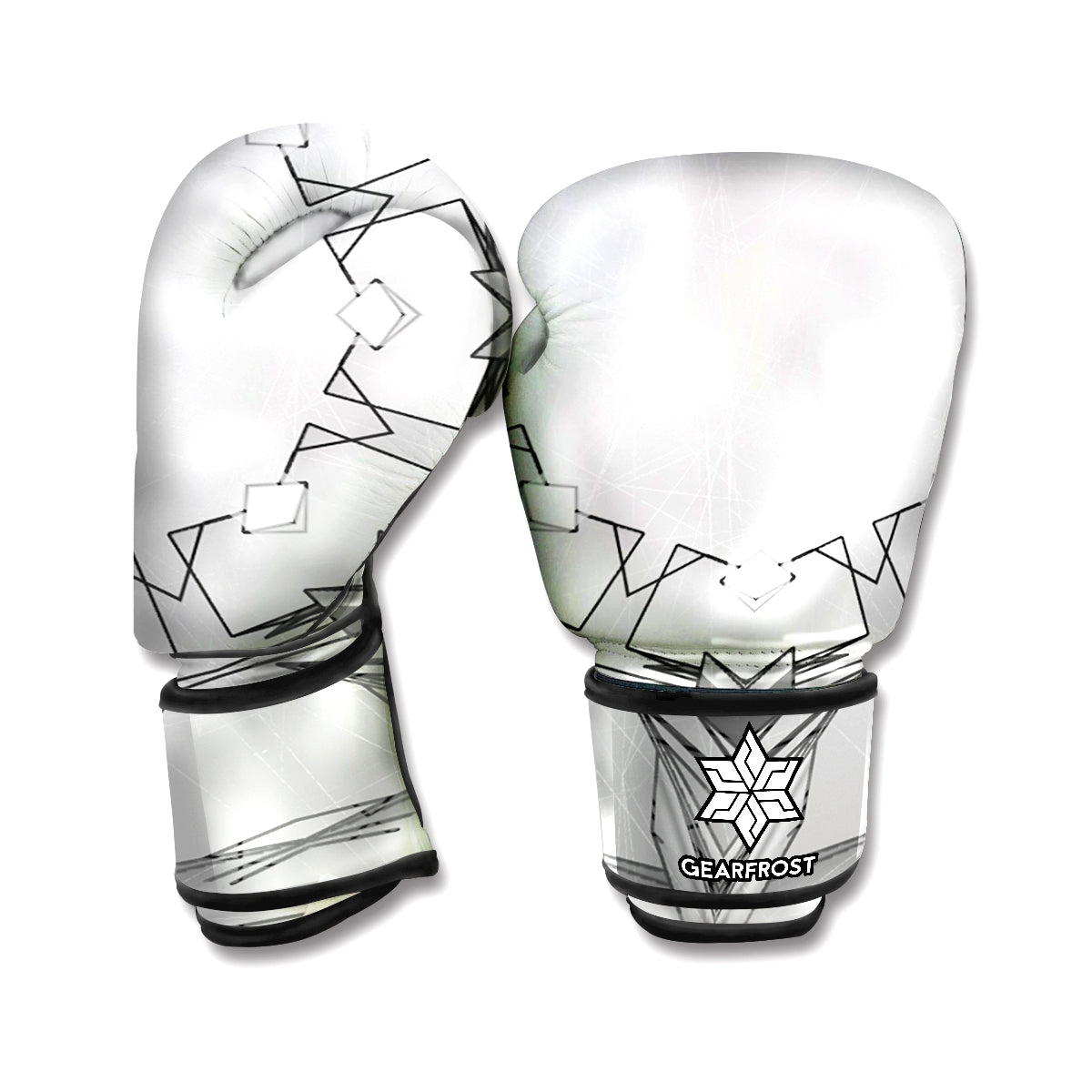 White Kaleidoscope Print Boxing Gloves