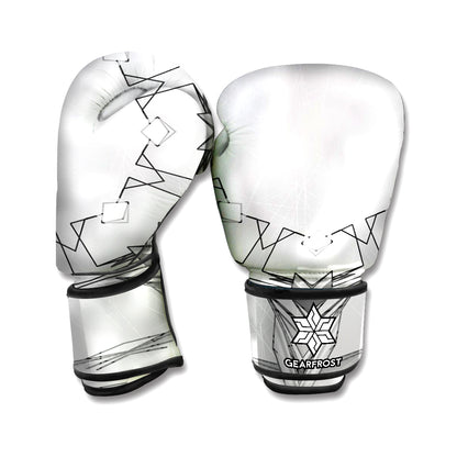 White Kaleidoscope Print Boxing Gloves