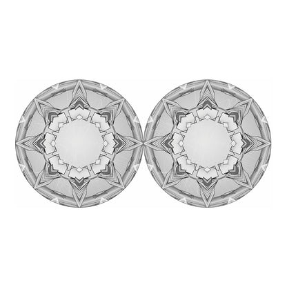 White Kaleidoscope Print Car Coasters