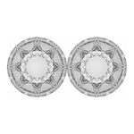 White Kaleidoscope Print Car Coasters