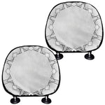 White Kaleidoscope Print Car Headrest Covers
