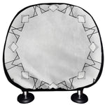 White Kaleidoscope Print Car Headrest Covers