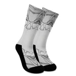 White Kaleidoscope Print Crew Socks