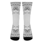 White Kaleidoscope Print Crew Socks